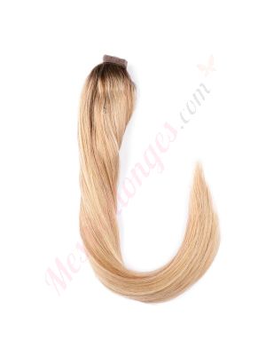 Blond Miel Balayage #4t12/613 Ponytail Cheveux Naturels