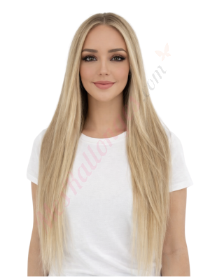 Arden Blond Vanille méché Perruques En Cheveux Naturels Remy # 8/18/60  (PRÉCOMMANDE, EXPÉDITION EN 4 À 6 SEMAINES)