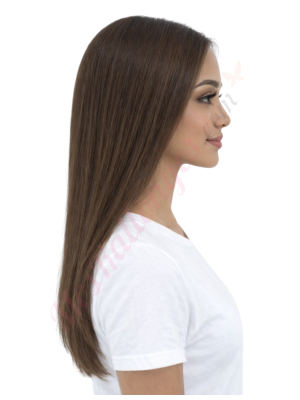 Kaia Brun Chocolat Perruques En Cheveux Naturels Remy # 6# (PRÉCOMMANDE, EXPÉDITION EN 4 À 6 SEMAINES)