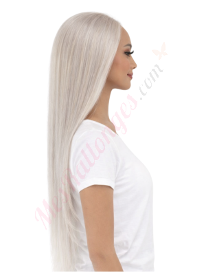 Piper Platine Perlé Glacé Perruques En Cheveux Naturels Remy # Gray (PRÉCOMMANDE, EXPÉDITION EN 4 À 6 SEMAINES)