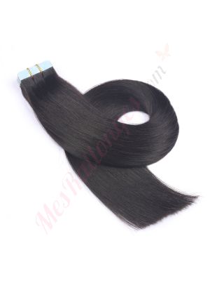 extensions bandes adhesives cheveux naturels	Noir Brun #1b	remy hair