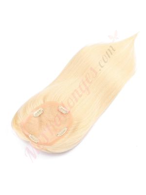 Blond Platine #613  Volumateur (Topper) Perte De Cheveux Sur La Couronne (Dimensions: 5 pouces x 4 pouces) Cheveux Remy Hair