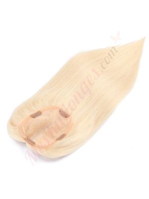 Blond #60 Volumateur (Topper) Perte De Cheveux Sur La Couronne (Dimensions: 5 pouces x 4 pouces) Cheveux Remy Hair