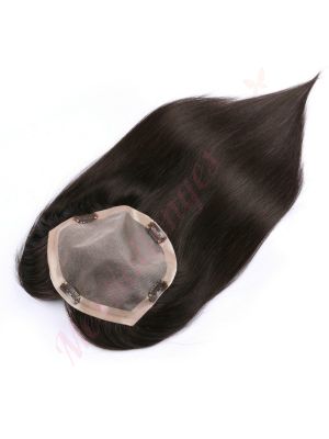 Noir / Brun #1b Volumateur (Topper) Perte De Cheveux Couverture Complète  (Dimensions: 6.5 pouces x 6.5 pouces) Cheveux Remy Hair