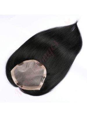 Noir Foncé #1 Volumateur (Topper) Perte De Cheveux Couverture Complète  (Dimensions: 6.5 pouces x 6.5 pouces) Cheveux Remy Hair