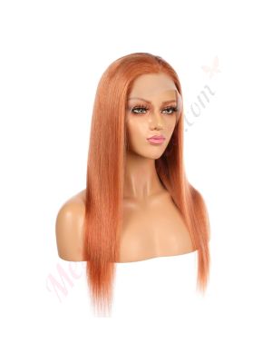 Abigail #2 - Perruque Longue 18 Pouces Cheveux Humains Naturels Remy Hair Rousse 