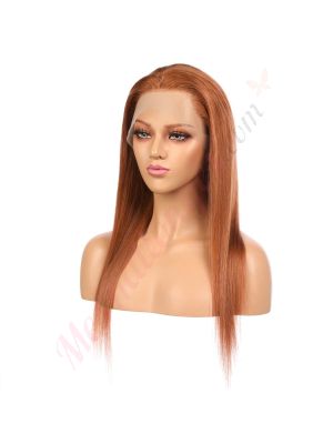 Abigail - Perruque Longue 18 Pouces Cheveux Humains Naturels Remy Hair Rousse