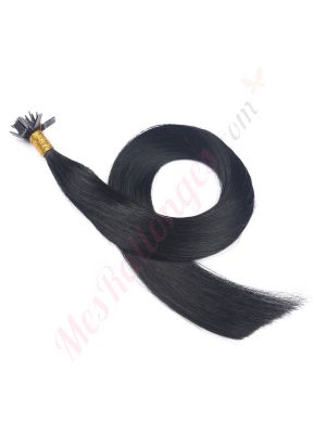 extensions kératines cheveux naturels	Noir Foncé (#1)