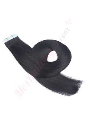 extensions bandes adhesives cheveux naturels	Noir foncé #1	remy hair