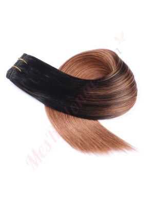 Brun Noisette Ombré Cousues Cheveux Naturels