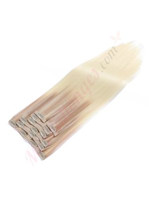 Blond Pâle Ombré À Clips Cheveux Synthétiques [VENTE FINALE]