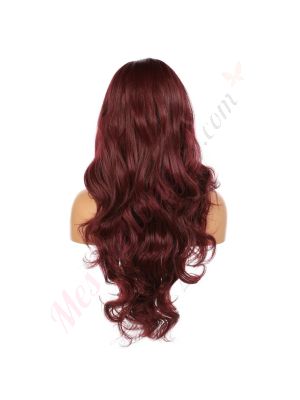 FU1904784-v2 - Perruque Longue Cheveux Synthétique Bourgogne [VENTE FINALE]