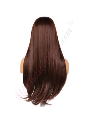 G1904839-v2 - Perruque Longue Cheveux Synthétique Brunette [VENTE FINALE]