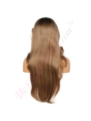 FU1904703-v2 - Perruque Longue Cheveux Synthétique Brun Miel Avec Toupet  [VENTE FINALE]