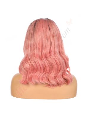 G1904787-v2 - Perruque Courte Cheveux Synthétique Rose  [VENTE FINALE]