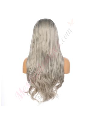 G1904807B-v2 - Perruque Longue Cheveux Synthétique Grise  [VENTE FINALE]