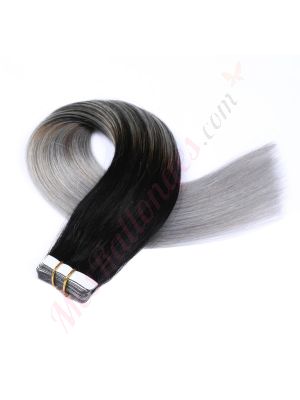 Gris Ombré Bandes Adhésives Cheveux Naturels