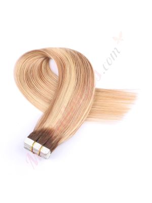 Blond Miel Balayage #4t12/613 Bandes Adhésives Cheveux Naturels
