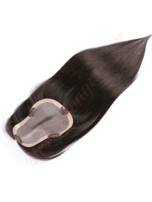 Noir / Brun #1b Volumateur (Topper) Perte De Cheveux Sur La Séparation De Cheveux Large Couverture (Dimensions: 3 pouces - 5.75 pouces x 5 pouces) Cheveux Remy Hair