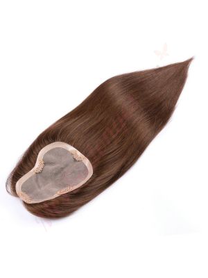 Brun Foncé #2  Volumateur (Topper) Perte De Cheveux Sur La Séparation De Cheveux Large Couverture (Dimensions: 3 pouces - 5.75 pouces x 5 pouces) Cheveux Remy Hair