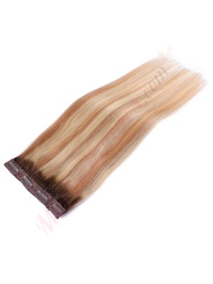 Brun Noisette Balayage #4t12/613 Bandes Volumatrices À Clips - Cheveux Humains Naturels