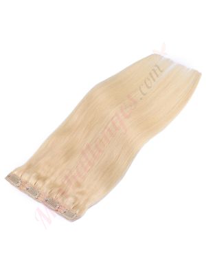 Blond Platine #613 Bandes Volumatrices À Clips - Cheveux Humains Naturels