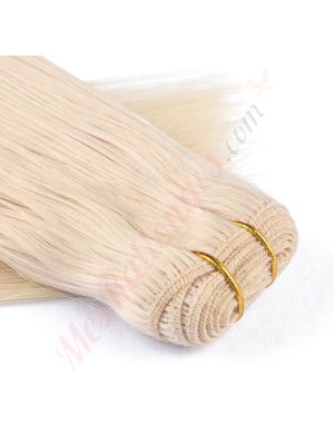 Blond Platinum Cousues Cheveux Remy