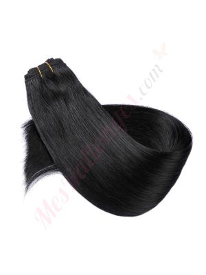extensions cousues cheveux naturels	Noir foncé #1