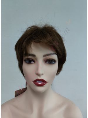 NIKI8H24 #NIKI8 - Perruque Brun Moyen Courte 50% Cheveux Synthétiques & 50% Cheveux Humains Naturels #NIKI8 [Vente Finale]