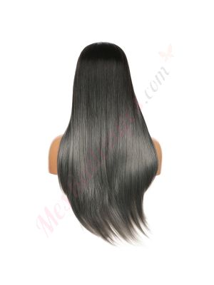 DM1707373-v4 - Perruque Longue Cheveux Synthétique Noire Grise Ombrée  [VENTE FINALE]