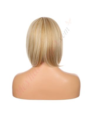 DM1707529-v4 - Perruque Courte Cheveux Synthétique Blonde Méchée Avec Toupet  [VENTE FINALE]
