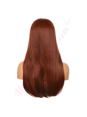 DM1707540-v4 - Perruque Longue Cheveux Synthétique Rouge Pâle Avec Toupet [VENTE FINALE]