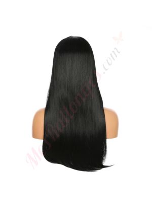 DM1707542-v4 - Perruque Longue Cheveux Synthétique Noire Avec Toupet [VENTE FINALE]