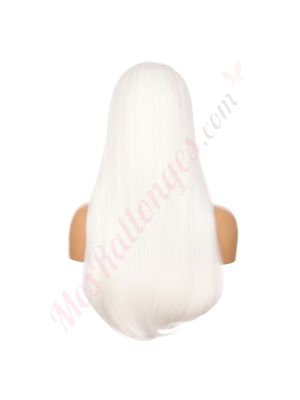 DM1707545-v4 - Perruque Longue Cheveux Synthétique Blanche Avec Toupet  [VENTE FINALE]