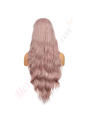 DM1808646-v4 - Perruque Longue Cheveux Synthétique Rose Pastel  Avec Toupet  [VENTE FINALE]