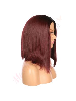 DM1810677-v4 - Perruque Courte Cheveux Synthétique Rouge Foncé  [VENTE FINALE]