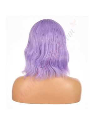 DM1810936-v4 - Perruque Courte Cheveux Synthétique Violet Avec Toupet  [VENTE FINALE]