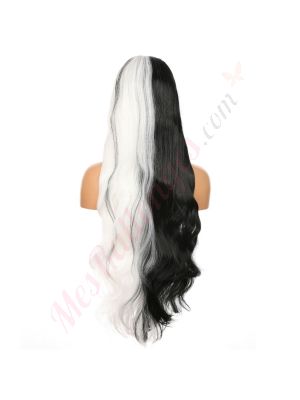 DM2031058-v4 - Perruque Longue Cheveux Synthétique Noir et Blanc  [VENTE FINALE]