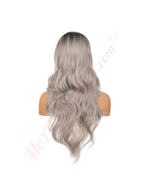 DM2031222-v4 - Perruque Longue Cheveux Synthétique Grise Ombrée  [VENTE FINALE]