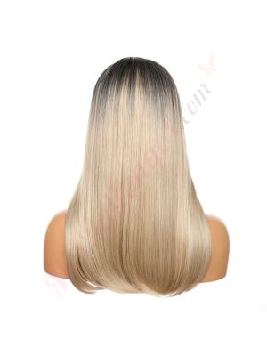 DM2031230-v4 - Perruque Longue Cheveux Synthétique Blonde Ombrée Avec Toupet [VENTE FINALE]