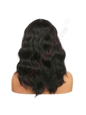 DM2031261-v4 - Perruque Longue Cheveux Synthétique Noire Avec Toupet  [VENTE FINALE]