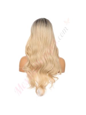 DM2031262-v4 - Perruque Longue Cheveux Synthétique Blonde Ombrée Avec Toupet  [VENTE FINALE]