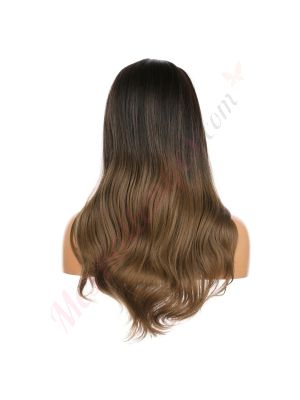 DM2031287-v4 - Perruque Longue Cheveux Synthétique Brunette Ombrée [VENTE FINALE]