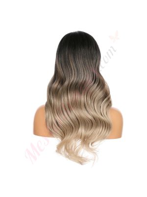 DM2031289-v4 - Perruque Longue Cheveux Synthétique Blonde Ombrée [VENTE FINALE]