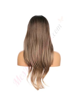 DM2031290-v4 - Perruque Longue Cheveux Synthétique Brunette Pâle Méchée  [VENTE FINALE]