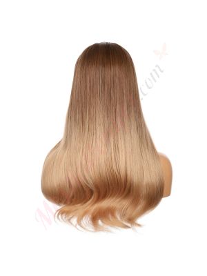 DM2031309-v4 - Perruque Longue Cheveux Synthétique Brunette Blonde Ombrée Avec Toupet  [VENTE FINALE]