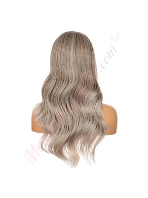 DM2031317-v4 - Perruque Longue Cheveux Synthétique Blonde Foncée Méchée Avec Toupet  [VENTE FINALE]