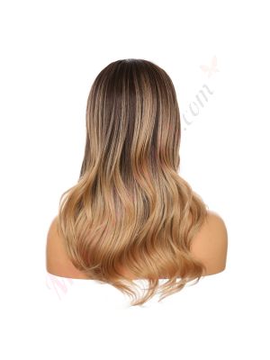 DM2031319-v4 - Perruque Longue Cheveux Synthétique Brunette Blonde Ombrée  [VENTE FINALE]