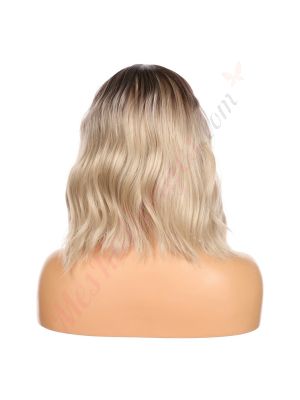 DM2031321-v4 - Perruque Courte Cheveux Synthétique Blonde Ombrée [VENTE FINALE]