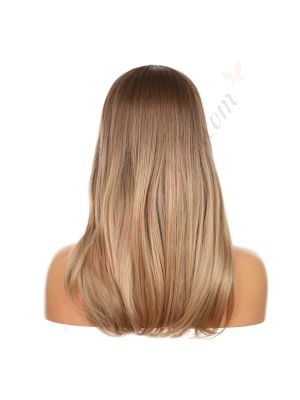 DM2031324-v4 - Perruque Longue Cheveux Synthétique Blonde Foncée Méchée Avec Toupet  [VENTE FINALE]